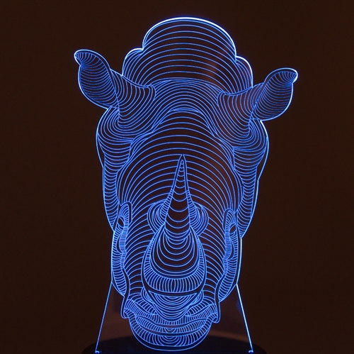 Plate for 3D Night light Rhino